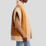 Women Tan Brown B3 RAF Aviator Shearling Vest - Image 3