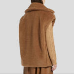 Women's Wool Shearling Teddy Bear Oversized Vest - Image 2
