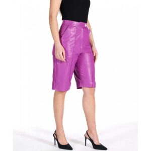 Women's Purple Genuine Leather Joggers
