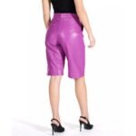 Women's Purple Genuine Leather Joggers - Image 2