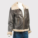 Women's B3 Bomber Sheepskin Jacket - Image 3