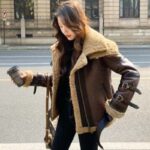 Women’s Double Collar Shearling B3 RAF Aviator Bomber Jacket