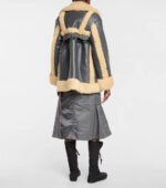 Women's Black Faux Shearling Trimmed Jacket - Image 2