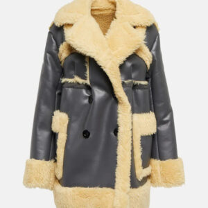 Women's Black Faux Shearling Trimmed Jacket