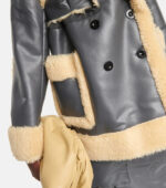Women's Black Faux Shearling Trimmed Jacket - Image 4