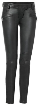 Women's Black Lambskin Leather Pants