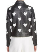 Women’s Maje Heart Motorcycle Leather Jacket - Image 2
