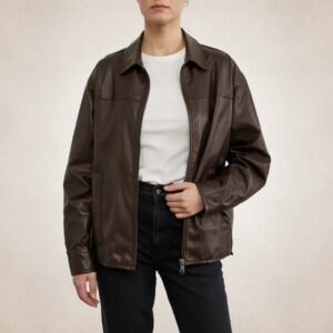 Women's Brown Casual Leather Jacket
