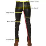 Women's Brown Lambskin Leather Joggers with Lace-Up Detail - Image 2