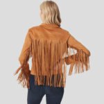 Women's Brown Suede Fringe Jacket - Image 2