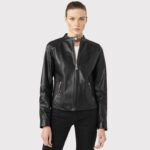 Women's Casual Black Leather Biker Jacket