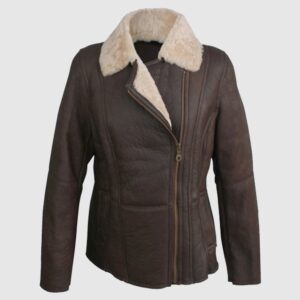 Women's Celene Aviator Sheepskin Leather Coat