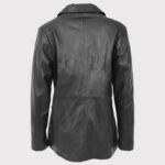 Classic Black Leather Blazer for Women - Image 2