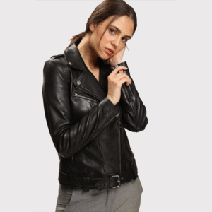 Women's Cool and Classic Black Biker Leather Jacket
