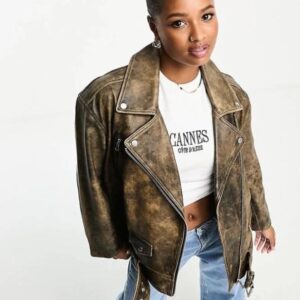 Women's Distressed Vintage Leather Jacket
