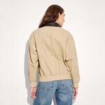 Women's Faux Leather & Canvas Bomber Jacket – Wild Fable Style - Image 2