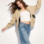Women's Faux Leather & Canvas Bomber Jacket – Wild Fable Style - Image 3
