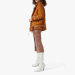 Women's Ginger Sheepskin Shearling Leather Jacket - Image 4