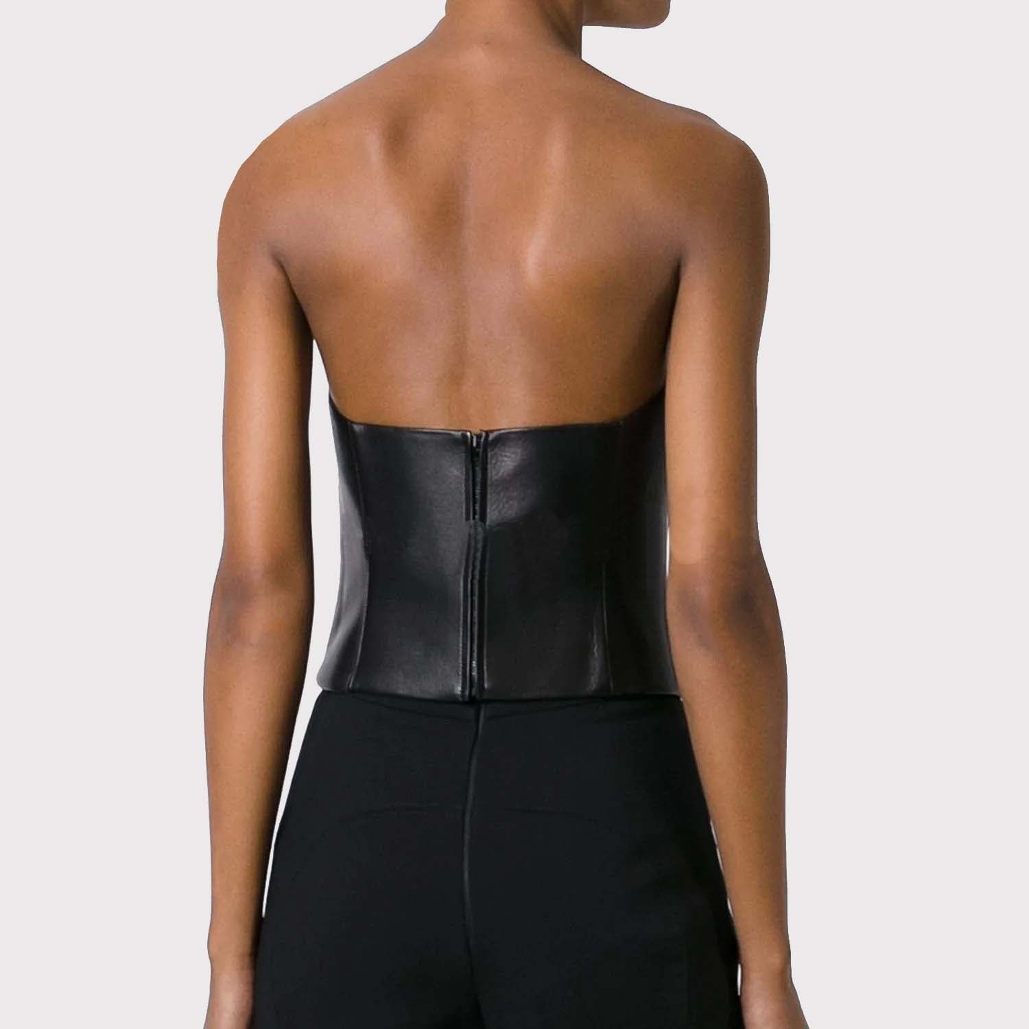 womens-leather-bustier-top-2 Leather Bustier Top for Women - Image 1