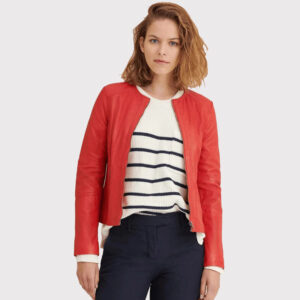 Stylish Red Leather Jacket for Women - Shop Now!