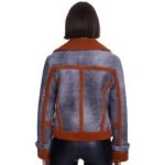 Women's Sheepskin Fashion Jacket with Orange Curly Fur - Image 4