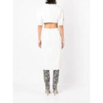 Women's White Leather Dress with Cutout Details - Image 2