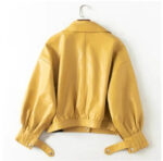 Yellow Single Breasted Motorcycle Punk Coat - Edgy Fashion Jacket - Image 2