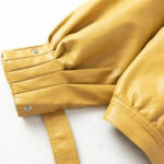 Yellow Single Breasted Motorcycle Punk Coat - Edgy Fashion Jacket - Image 3