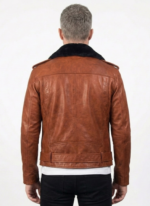 Classic Black Leather Biker Jacket - Image 2