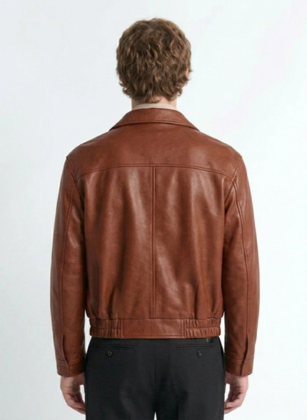 Chocolate Soft Leather Blouson Jacket