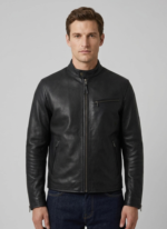 100% Leather Cafe Racer Jacket