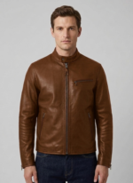 100% Leather Cafe Racer Jacket