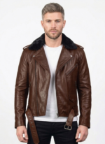 Gunnar Oxblood Biker Leather Jacket