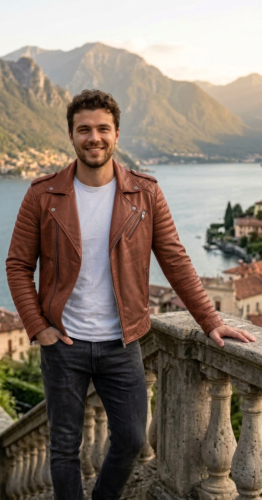 Black Lambskin Biker Leather Jacket photo review