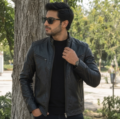 Gunnar Oxblood Biker Leather Jacket photo review