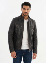 Gunnar Oxblood Biker Leather Jacket