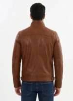 Gunnar Oxblood Biker Leather Jacket