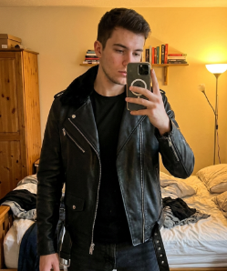 Classic Black Leather Biker Jacket photo review
