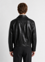 Chocolate Soft Leather Blouson Jacket - Image 2