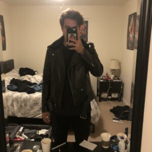 Classic Black Leather Biker Jacket photo review